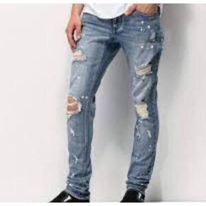 Zumiez Empyre men’s size 28 x 29 distressed skinny jeans skater bleached
